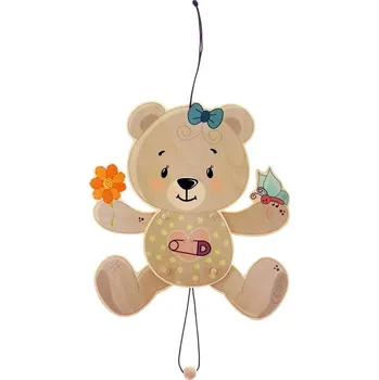 Dřevěná hračka Hess Závěsný pohyblivý medvídek