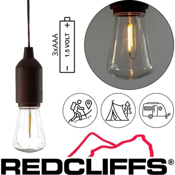 Svítilna KEMPINGOVÁ TURISTICKÁ ŽÁROVKOVÁ LAMPA NA BATERIE REDCLIFFS VZOR 2