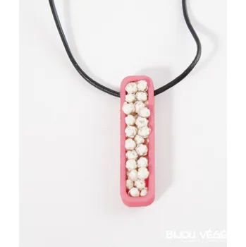 Náhrdelník Živé šperky - Náhrdelník Jardiniere růžový s trvalými bílými květy