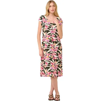 Dámské šaty Letní šaty s véčkovými zády a potiskem lilií Vamp 22492 violet quartz velikost M