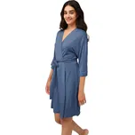 Dámský modalový župan s krátkým rukávem Vamp 22009 blue raf velikost M