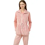 Dámský stylový noční pyžamový komplet s vestou Vamp 23316 pink tan velikost M