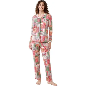 Dámská móda Dámské pyžamo s propínacím kabátkem Vamp 21372 green barley velikost L