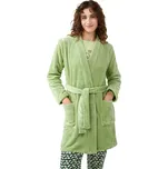 Dámský krátký fleecový župan Vamp 21333 zelený velikost L