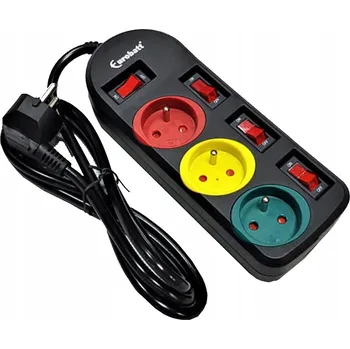 Prodlužovací kabel Prodlužovací Kabel přívod Eurobatt 1,5 m, 3 ks, černý