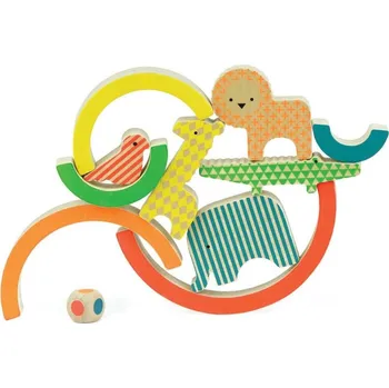 Dřevěná hračka Petit Collage Duha se zvířátky