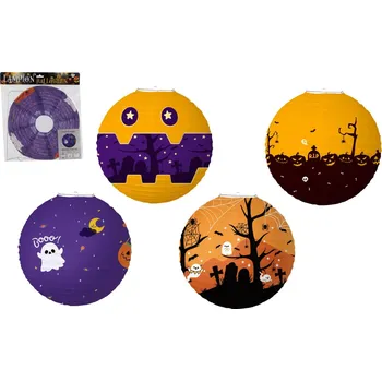 Dětský míč Teddies Lampion koule Halloween papír průměr 30 cm v sáčku (bez hůlky) 4 druhy (1 ks)