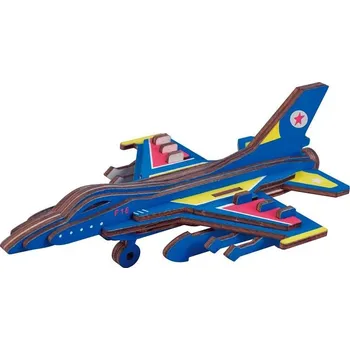 3D puzzle Woodcraft construction kit | Woodcraft Dřevěné 3D puzzle Bojové letadlo F16
