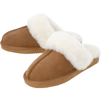 Dámské pantofle esmara® Dámské pantofle z jehněčí kožešiny (hnědá, 38)