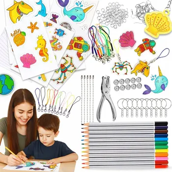 kreativní sada Smršťovací FÓLIE na pečení, klíčenky, šperky, přívěsky 192 kusů