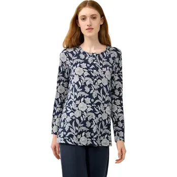 Dámské pyžamo Dámské pyžamo z mikromodalu s květinovým vzorem Vamp 23060 blue blazer velikost XL