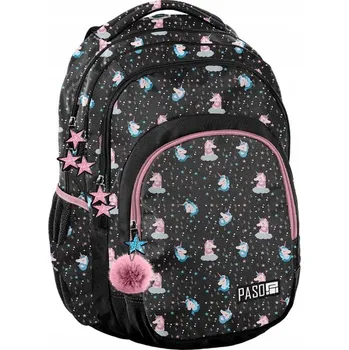 Školní batoh Vícekomorový Školní batoh Paso černý, růžový, vícebarevný 18 l
