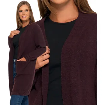 Dámský svetr Moraj dámský svetr hnědý rovný do půlky stehen velikost XL/XXL