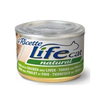 Krmivo pro kočku LIFE CAT TUŇÁK KUŘEČÍ JÁTRA LA RICETTE 150g