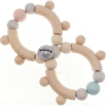 Hračka pro kojence Hess Chrastítko osmička s rolničkou pastelová