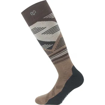 Pánské oblečení Ponožky lyžařské Lasting merino SIW Velikost: M hnědá