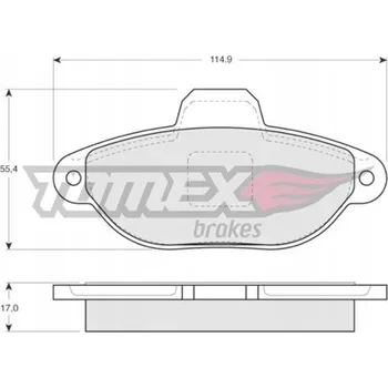 Brzdová destička Tomex TX 12-41 Sada brzdových destiček, kotoučové brzdy