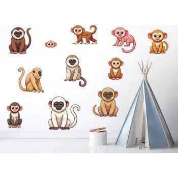 Samolepící dekorace Opičáci samolepky na zeď arch 75 x 34 cm
