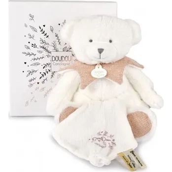 plyšák Doudou Dárková sada Plyšový medvídek s dečkou 30 cm růžový