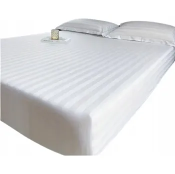 Prostěradlo LUXUSNÍ BÍLÉ PROSTĚRADLO S GUMOU 200x220 BAVLNA EGYPTSKÁ, VZOR GLAMOUR