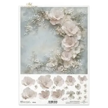 Umělecký papír Rýžový papír A4- R2610 Květiny