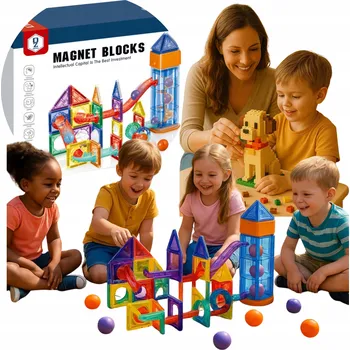 ostatní stavebnice STAVEBNICE KOSTKY 61 dílků KULIČKOVÁ DRÁHA STAVEBNICE SJEZDOVKA 130A +