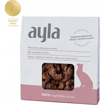 Pamlsek pro kočku Ayla Lyofilizovaná kuřecí játra pro kočky 28 g