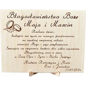 Obraz Šroubované požehnání od rodičů, gravírované, plná personalizace.