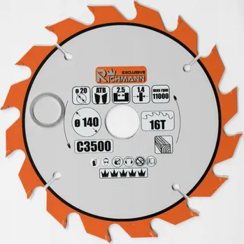 Pilový kotouč PILOVÝ KOTOUČ S WIDIOVÝMI ZUBY NA DŘEVO 140x20/16 16Z WIDIA C3500