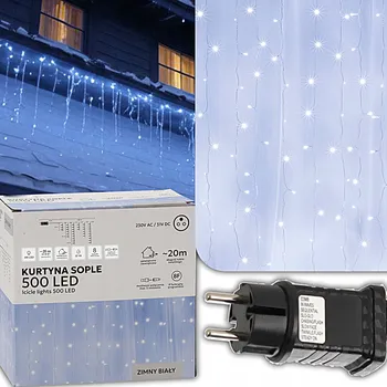 Vánoce SVĚTELNÝ ZÁVĚS RAMPOUCHY VÁNOČNÍ SVĚTÝLKA VENKOVNÍ NA STŘECHU DVŮR 500 SVĚTEL 3+20 M