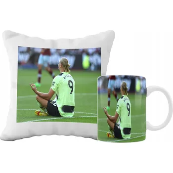 Polštář SADA HRNEK A POLŠTÁŘ ERLING HAALAND - SKVĚLÝ TIP NA DÁREK - SUPER VZORY