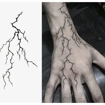 Tetování Polopermanentní tetování velké prasklina blesk Halloween dámské pánské