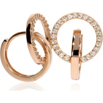 Náušnice Zlatnictví Helios Rose gold kroužky se zirkony