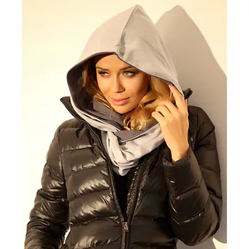 Šála MÓDNÍ PRAKTICKÝ ŠÁLO-KAPUCE SZAL KAPUCE POKRÝVKA HLAVY WANMAR ANTRACIT