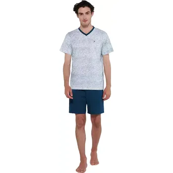 Pánská móda Pyžamo Vamp s krátkými rukávy 20701 světle modrá velikost M