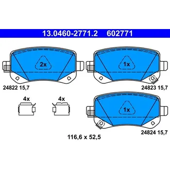 Brzdová destička Sada brzdových destiček, kotoučová brzda ATE 13.0460-2771.2
