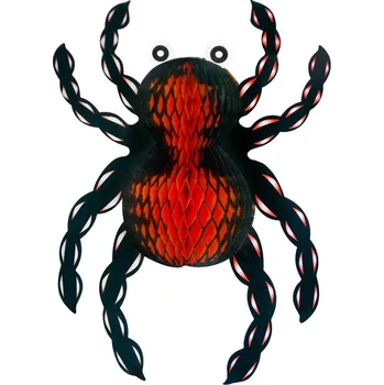 Dekorace Velký papírový pavouk, závěsný, 23 x 33 cm, Halloween