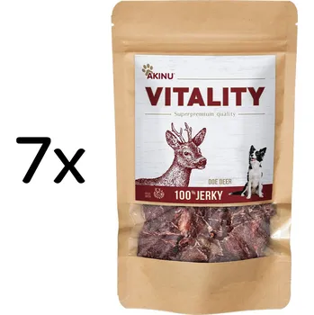 Pamlsek pro psa Akinu VITALITY Srnec jerky pamlsek pro psy 7 x 50 g