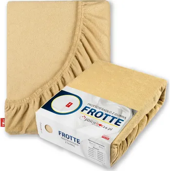 Prostěradlo Froté prostěradlo 120x200 s Gumou Hrubá Bavlna PREMIUM Bok 30 cm Béžové