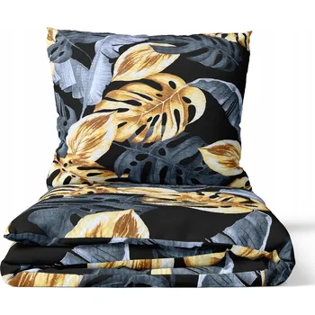 Povlečení Krepové povlečení 160x200 vzor Bielawa silné polské monstery zlato černá