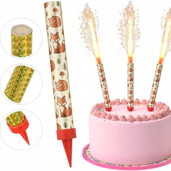 Dortová svíčka SVÍČKOVÁ DORTOVÁ FONTÁNA DORT K NAROZENINÁM - LIŠKA 12cm