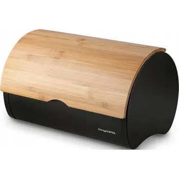 chlebník Chlebník kovový s bambusovým víkem černý Volano Konighoffer