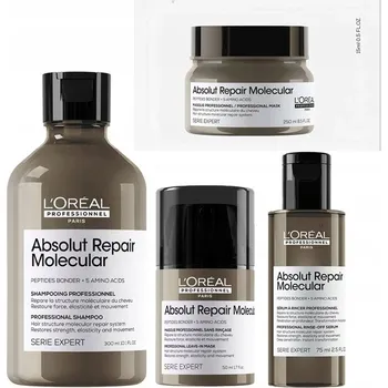 Kosmetická sada Loreal Absolut Repair Molecular sada: šampon 300 ml, krém 50 ml, sérum 75 ml +dárek