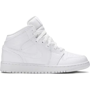Dámská obuv Air Jordan 1 Mid GS 'Triple White Tumbled Leather' 2020 Velikost: 36.5