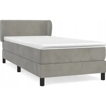 Postel Čalouněná jednolůžková postel VidaXL 90x200 cm, odstíny šedé