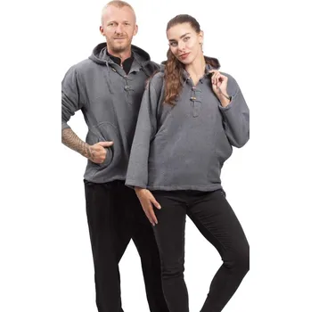 Unisex mikina s kapucí RAHUL WAFLAR šedá XL