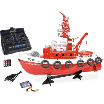 RC model lodě Carson RC hasičská loď Feuerlöschboot TC-08 s funkčním vodním dělem. BAZAR