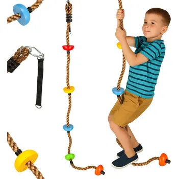 Doplněk pro dětské hřiště Šplhací lano houpačka šplhací lano s uzly na plošině 200 cm KX3119