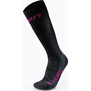 Dámské ponožky Dámské lyžařské ponožky UYN Ski Touring One Bio black/pink yarrow