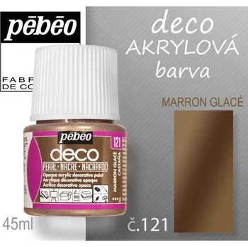 Výtvarná barva Barva AKRYLOVÁ perleťová Pébeo DECO. Odstín č.121 MARRON GLACÉ. Balení 45 ml.